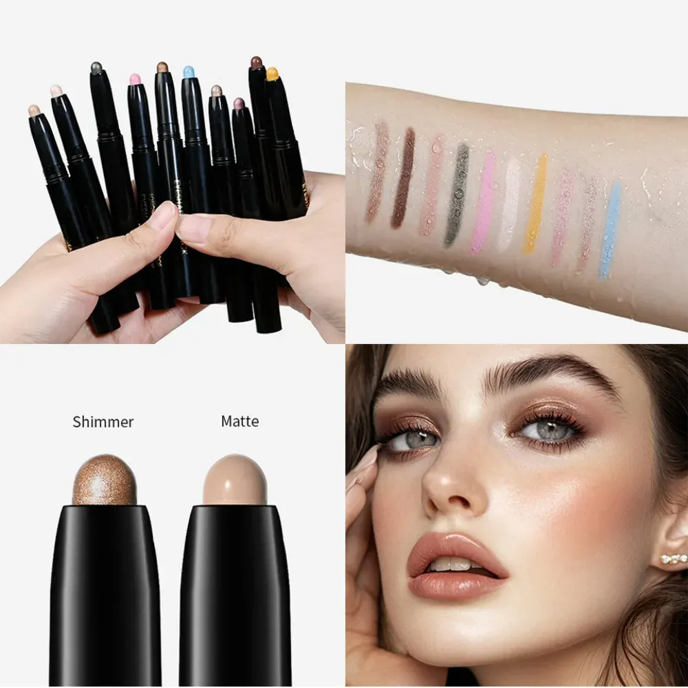 6 Χρώματα Eyeshadow Pencil Stick Shimmer And Matte Waterproof Metallic Glitter Eye Shadow Highlighter Pencil Eyeshadow Cosmetics — image 3