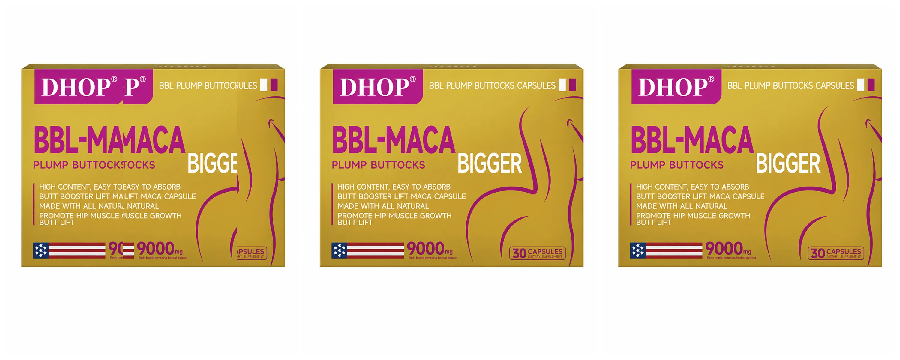 קפסולות עכוז שמנמן עם קריאטין Pueraria Mirifica וקולגן פפטיד דגי ים עמוק קל ספיגה 30 כמוסות