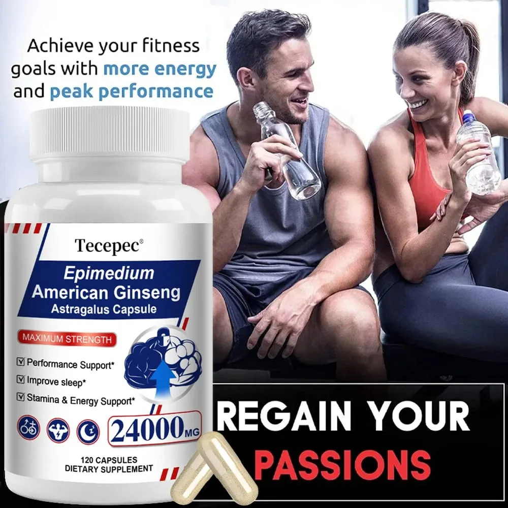 Κάψουλες Ginseng & Astragalus Υποστηρίζει Δύναμη Αντοχή & Ενέργεια Προωθεί τον ύπνο Φυσική Υποστήριξη Ανοσοποιητικού 30/60/120 Κάψουλες