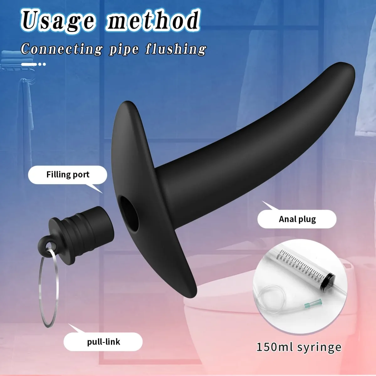 Hollow Speculum Peeking Anal Beads Butt Plug with Stopper Expander Tunnel Enema Anus Dilation Adult Sex Toys for Women Men Gay — image 2