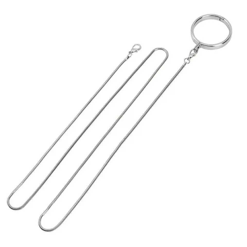 Male Ball Scrotum Stretcher metal penis lock cock Ring chain SM bondage restraint Delay ejaculation BDSM Sex Toy for man