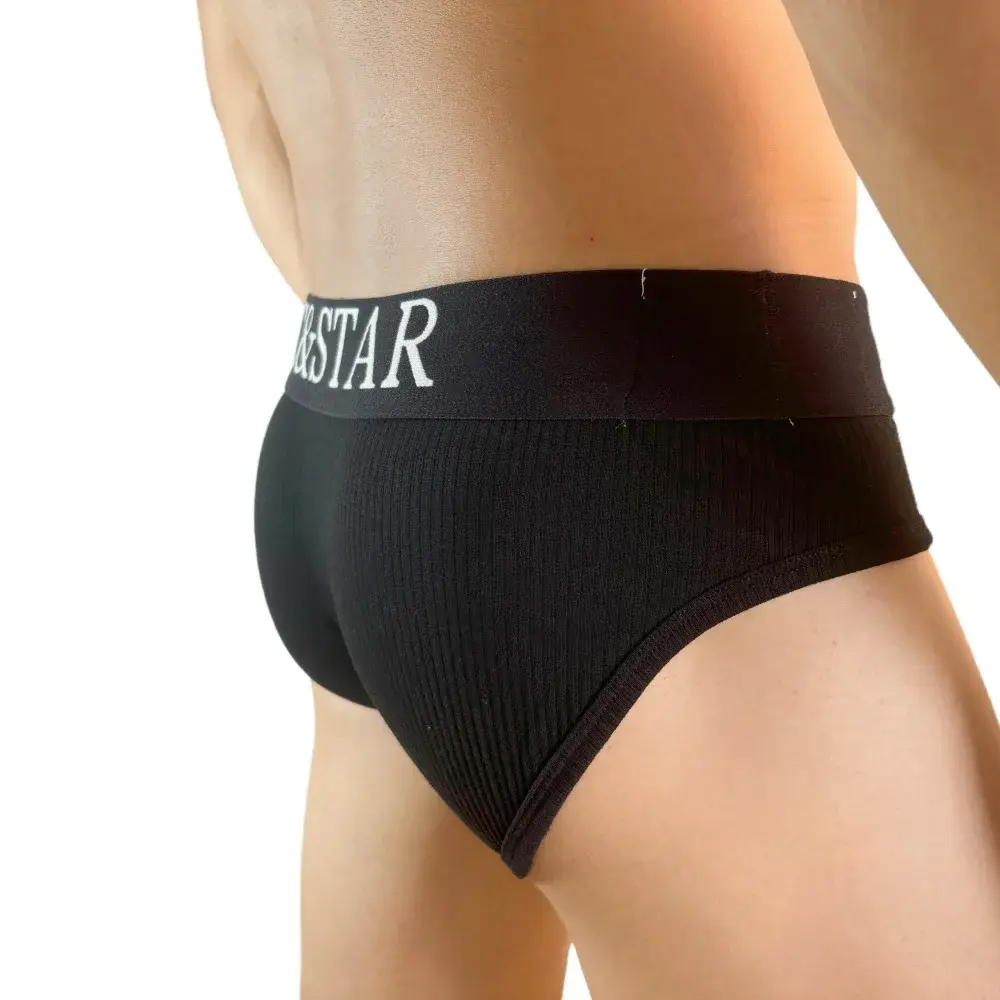 Athletic High Cut Design Sexy Man's Underwear Briefs Underpants Ribbed Cotton Sports Comfort Men Bikini Slip Men's Tanga Briefs