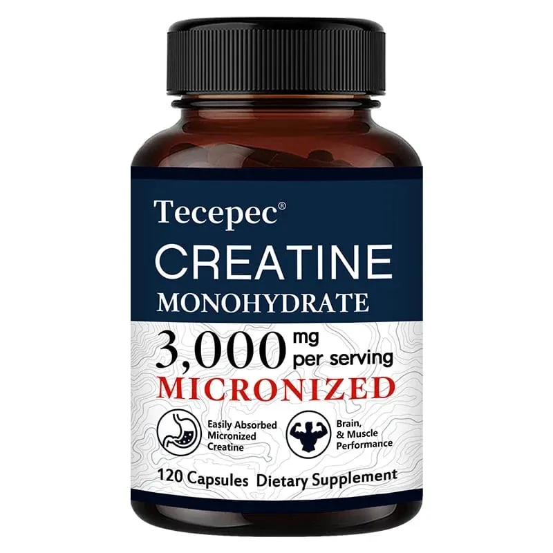 Creatine Monohydrate 3000 mg Capsules Supports Pre-Workout and Healthy Muscles Focus & Memory Easy to Absorb Easy to Swallow