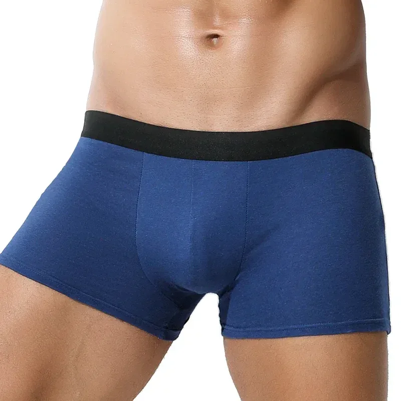3PCS Pure Cotton Men's Underwear, Men's Boxer Briefs, Youth Pure Color Mid-Waist Boxer Briefs, Breathable Cotton Factory — image 19