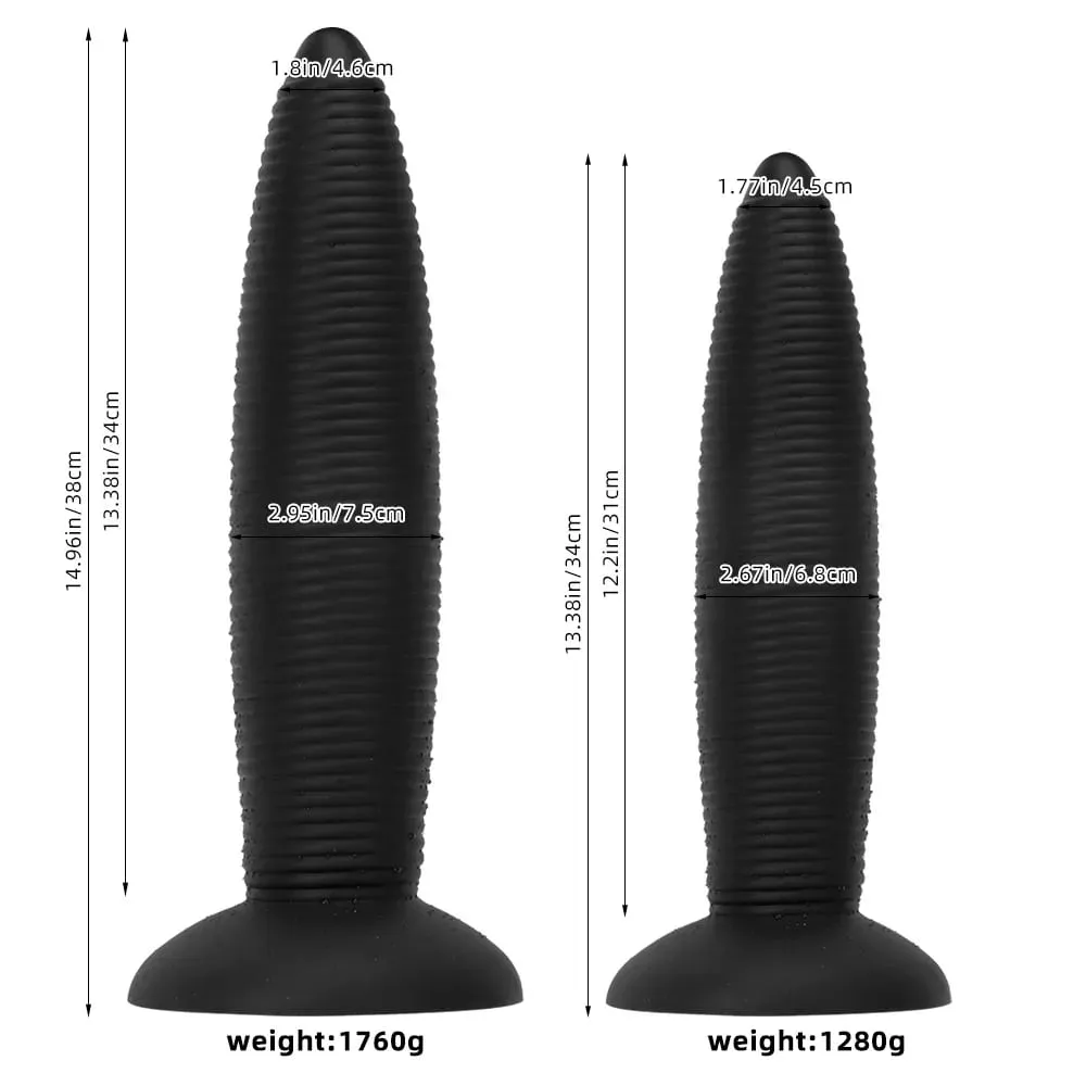 Pointed Giant Anal Plug Soft Silicone Huge Butt Plug Thick Anal Dildo Dilator with Suction Cup Adult Sex Toys For Woman Men