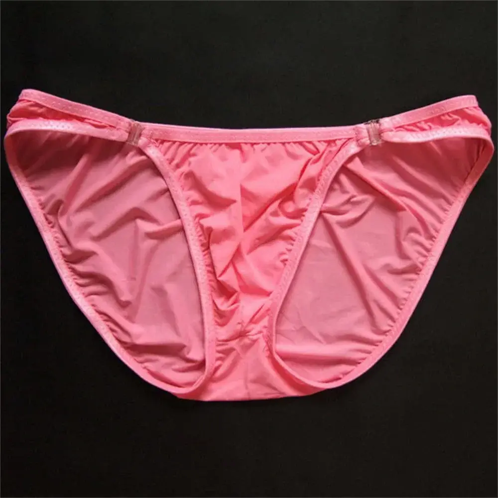 Sexy Heren U Bolle Nylon Slips Afneembare Gesp Lage Taille Ijs Zijde Ondergoed Comfortabele Melk Zijde Naadloze Dunne Slipje