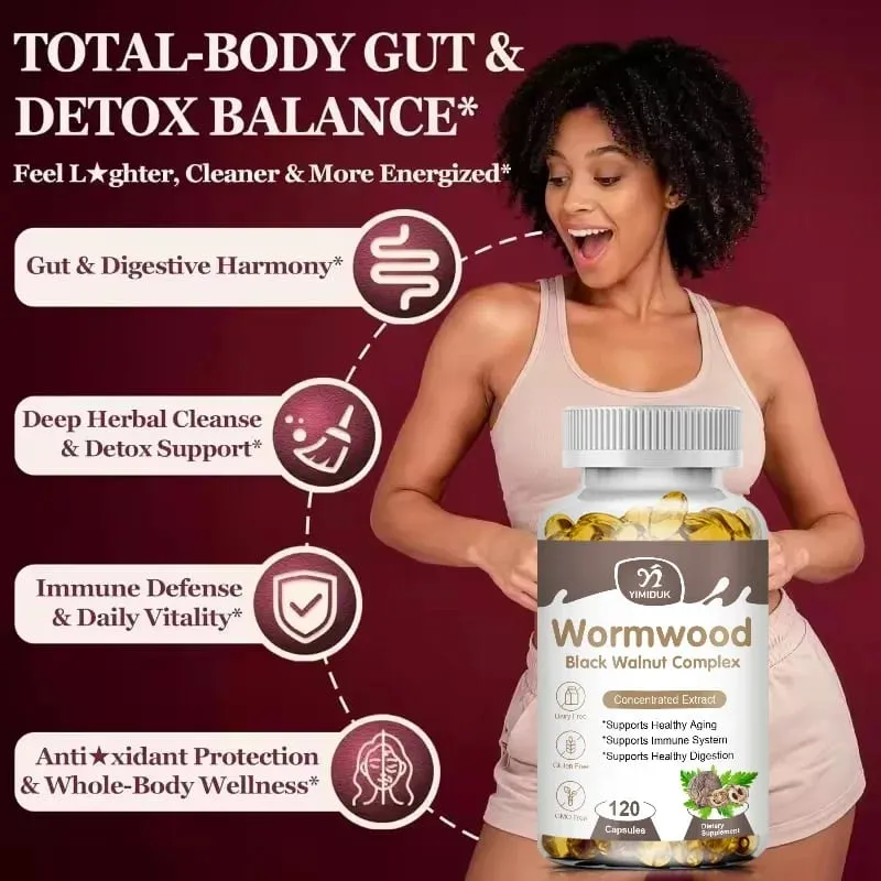 High Potency Parasite Cleanse Capsules Wormwood Black Walnut Sinusuportahan ang Intestinal Cleansing Detox at Gut Health para sa mga Matanda