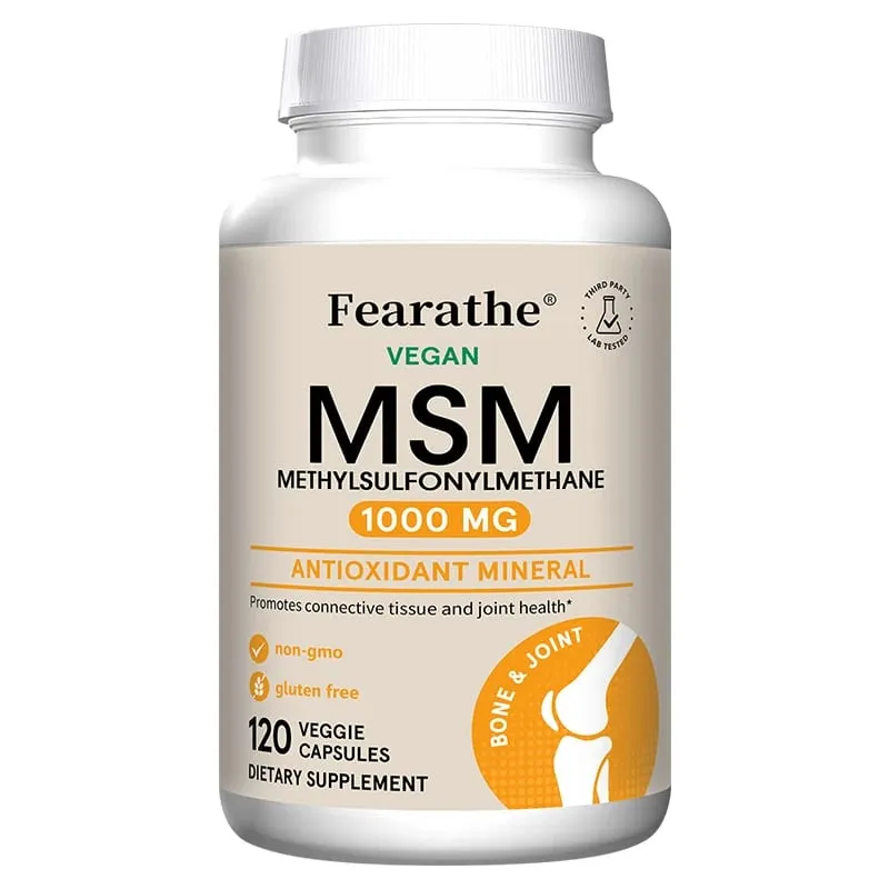 MSM 1000 Mg - 120 Vega kapszula - Metilszulfonil-metán - Étrend-kiegészítő Antioxidáns Támogatja és erősíti az ízületeket