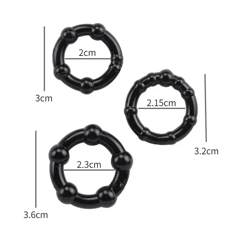 3db Stretchy Stay Hard Gyöngyös kakasgyűrű Késleltetett magömlés edző Scrotal Binding Ball Hordágy Szilikon Cockring Férfi Szexjátékok — image 9