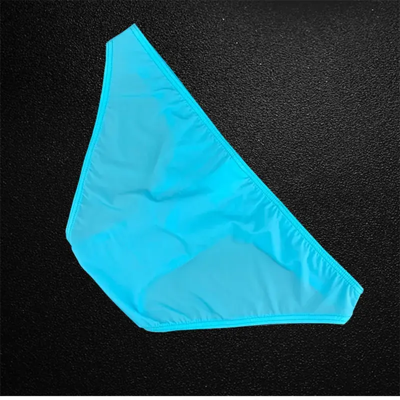 Mens Briefs Ice Silk Ultra Thin Underwear Sexy U Bulge Pouch Male Panties Elastic Comfort Quick Drying Knickers Underpants