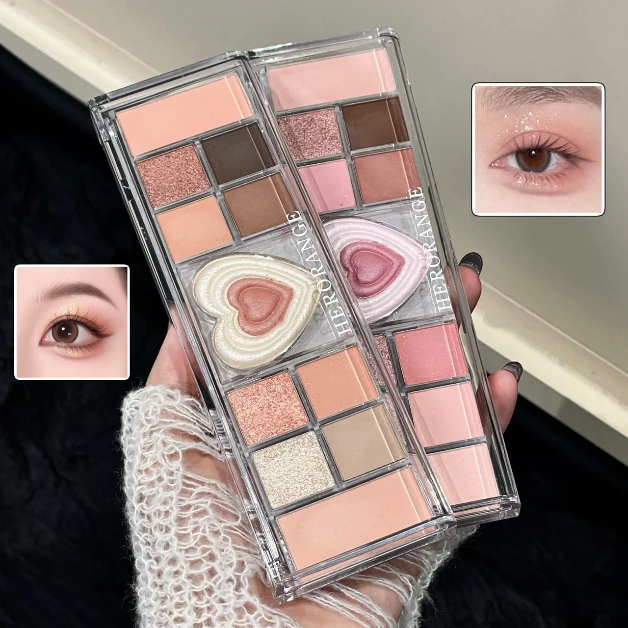 12-Color Tea Apricot Eye Makeup Palette Low Saturation Eyeshadow Palette Pearlescent Matte Shimmer Earth Color Eye Shadow Beauty