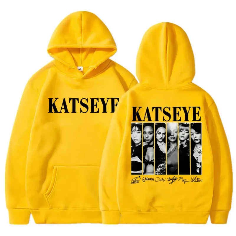 Hoodie Gambar Kpop Katseye Terbatas Vintage Pria Wanita Trendi Y2k Kaus Hoody Bulu Domba Pakaian Olahraga Ukuran Besar Hadiah Penggemar Jalanan