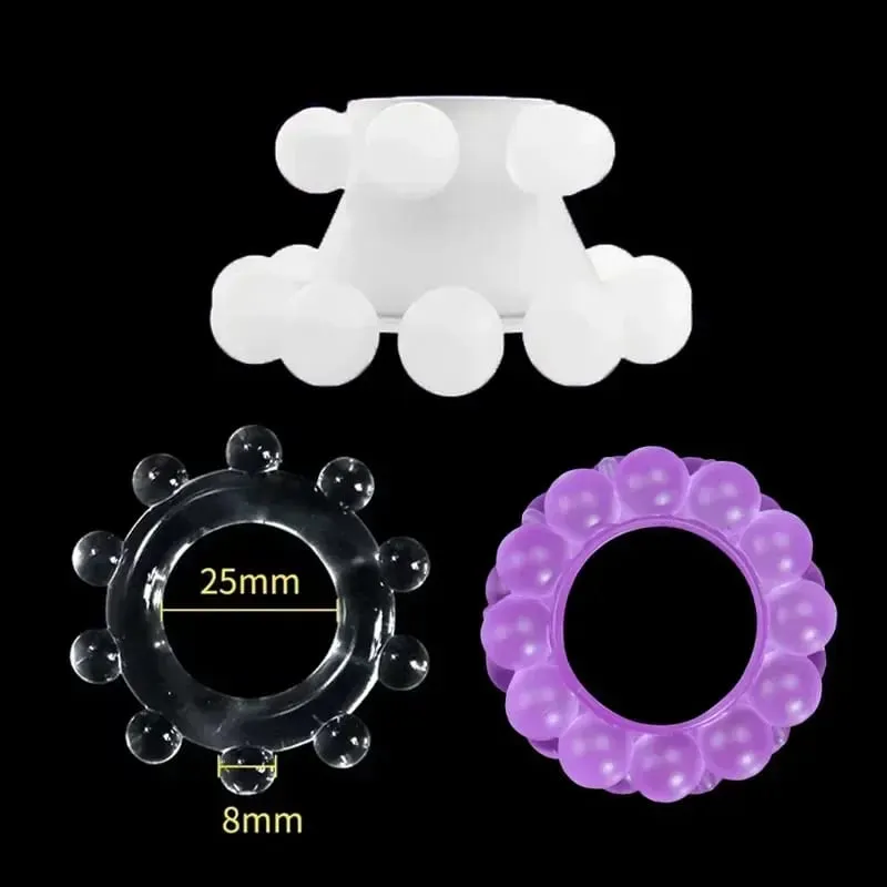 3db Stretchy Stay Hard Gyöngyös kakasgyűrű Késleltetett magömlés edző Scrotal Binding Ball Hordágy Szilikon Cockring Férfi Szexjátékok — image 11