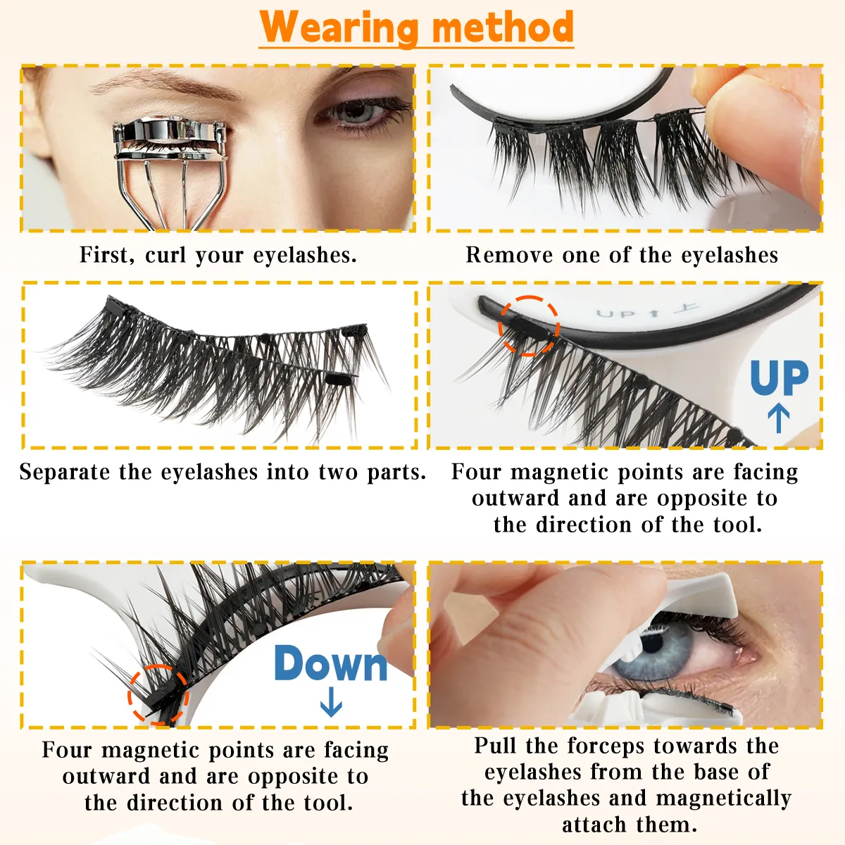 1/3 Pairs Magnetic Eye Lashes Χειροποίητες βλεφαρίδες Μαλακές επαναχρησιμοποιούμενες μαγνητικές βλεφαρίδες Natural look 3D Ψεύτικες βλεφαρίδες Σετ τσιμπιδάκια μακιγιάζ — image 6