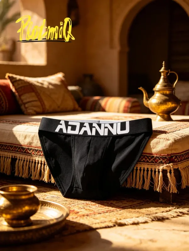 2PCS Mens Bikini Briefs Big Letter Print Wide Waistband Cotton Blend Soft Fabric 3D Contour Pouch Low Rise Male Underwear — image 6