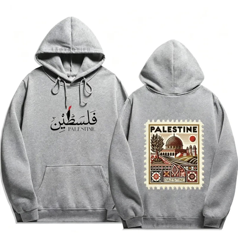 Unisex Otoño Invierno Vintage Casual pulóver sudaderas Palestina Sudadera con capucha moda Harajuku estética Retro sudaderas con capucha gráficas Tops
