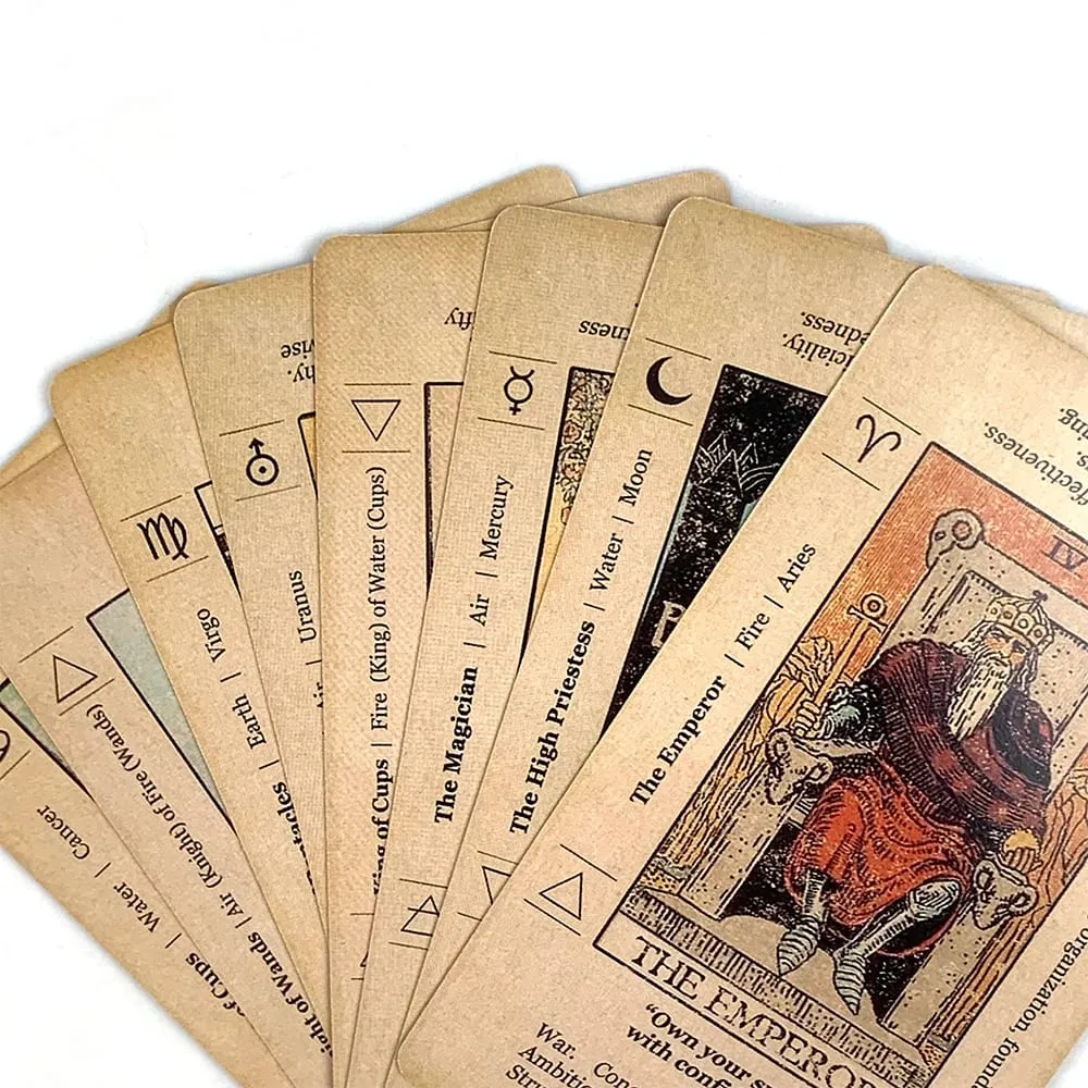 Κάρτες Ταρώ 78 τεμ. Κάρτες Fortune Telling Επιτραπέζιο Παιχνίδι Μαντείας Λέξη-κλειδί Antiqued Deck Holiday Games Χριστουγεννιάτικα δώρα — image 5