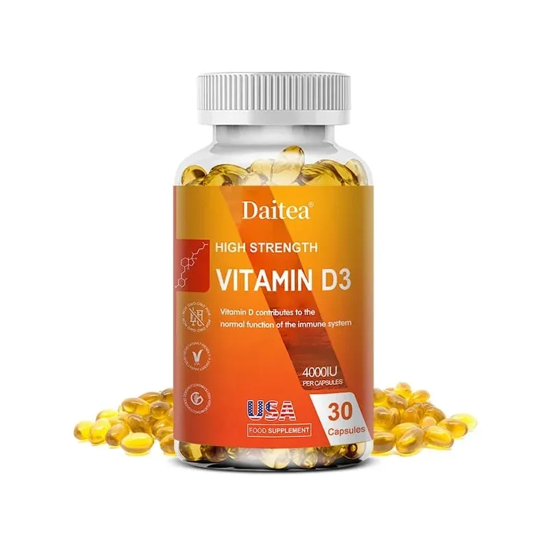 Vitamin D3 Capsules 4000IU Provide Immune Bone Support Promote Calcium Absorption Promotes Muscle Health Nervous System