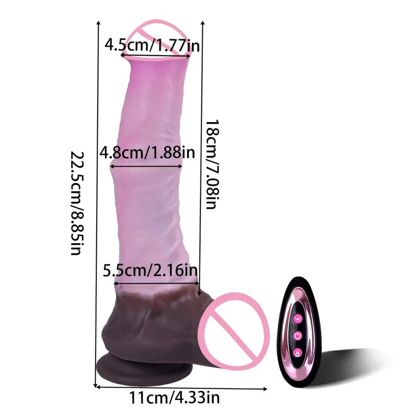 Nagy teleszkópos műpénisz szexjáték vibrátor műpénisz távirányító, tolóerős vibrációs pénisz Monster műpénisz vagina anális G pont masszírozó
