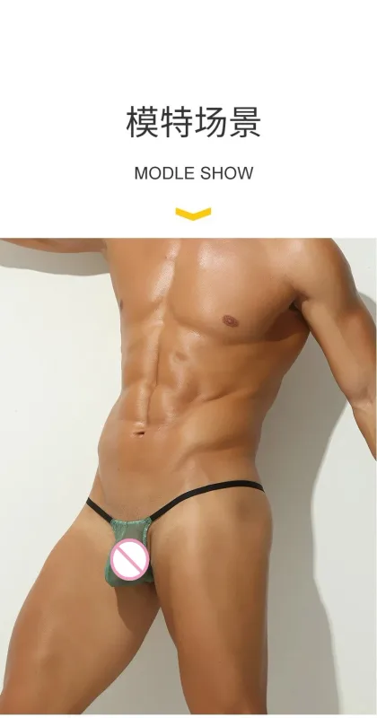 Transparent G-string Men Sexy Mini T-back Thongs See Through Underwear Bulge Pouch Underpants Ice Silk Lingerie Sheer Undies