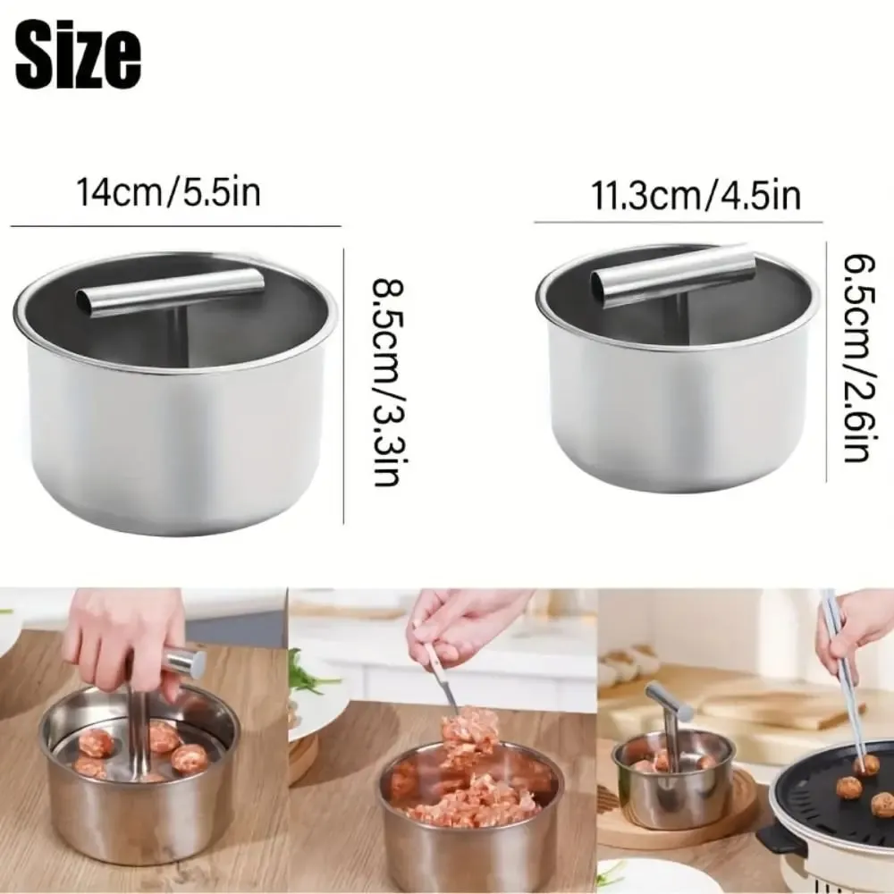 Stainless Steel Hand Press Meatball Maker Efficient Creative Meatball Maker Tool Manual Quick & Easy DIY Meatballs — image 6