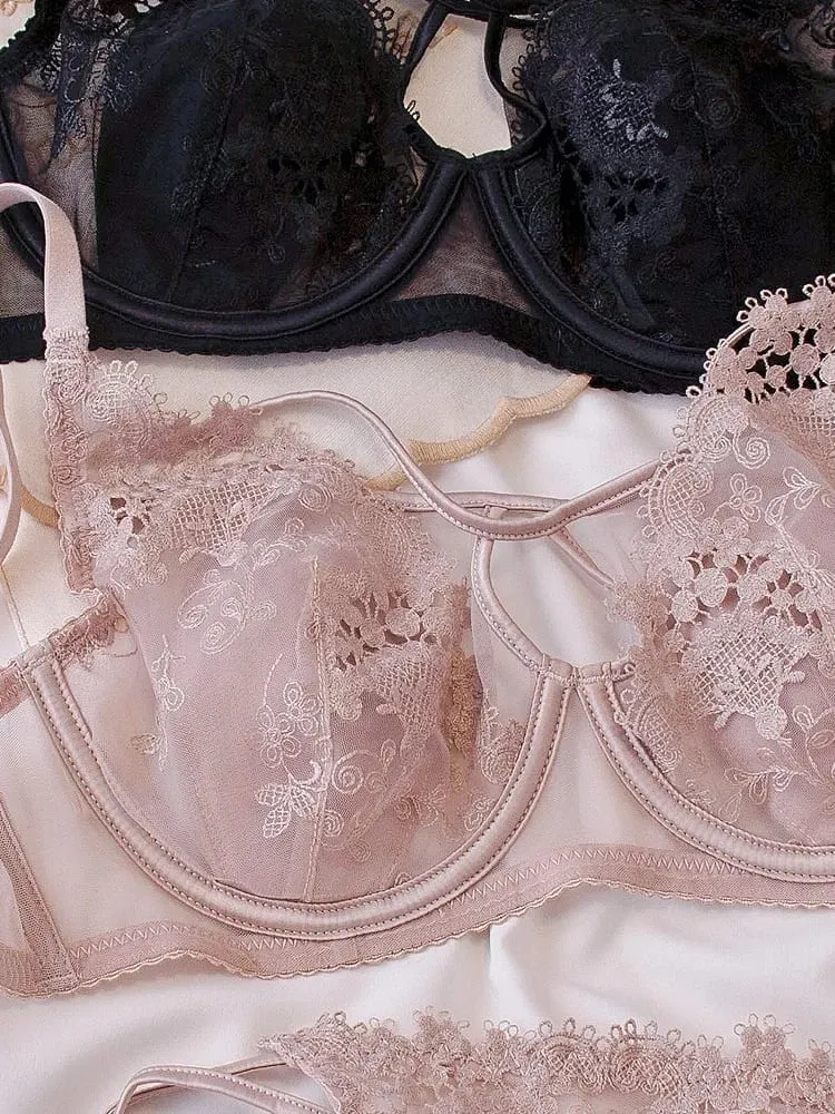 Ελαφριά πολυτελή γαλλική δαντέλα Underwire Σετ σουτιέν Bunny Ears Cup Light Πολυτελή εσώρουχα σέξι γυναικείες εκπτώσεις — image 5
