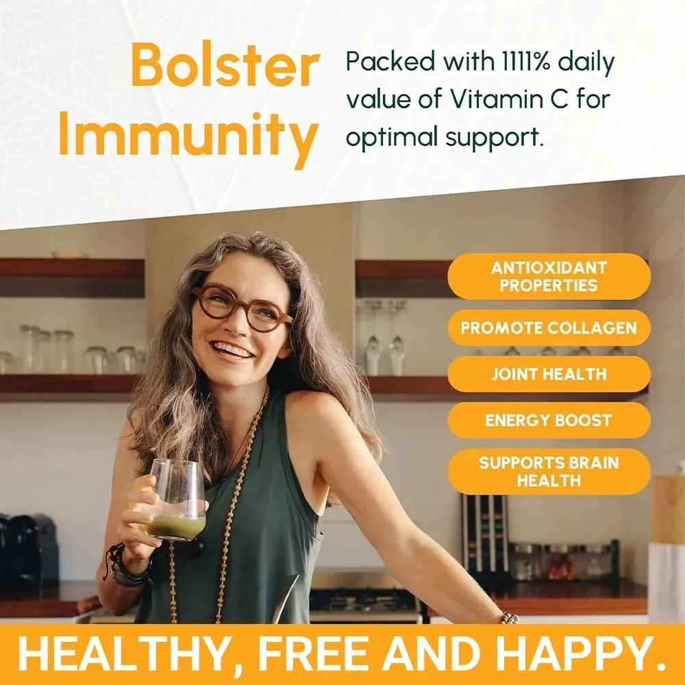 Vitamin C W/Rose Hips & Acerola | 1000mg | Two-Stage Timed-Release Healthy Immune Function Skin Hair & Nails Support | Non-GMO