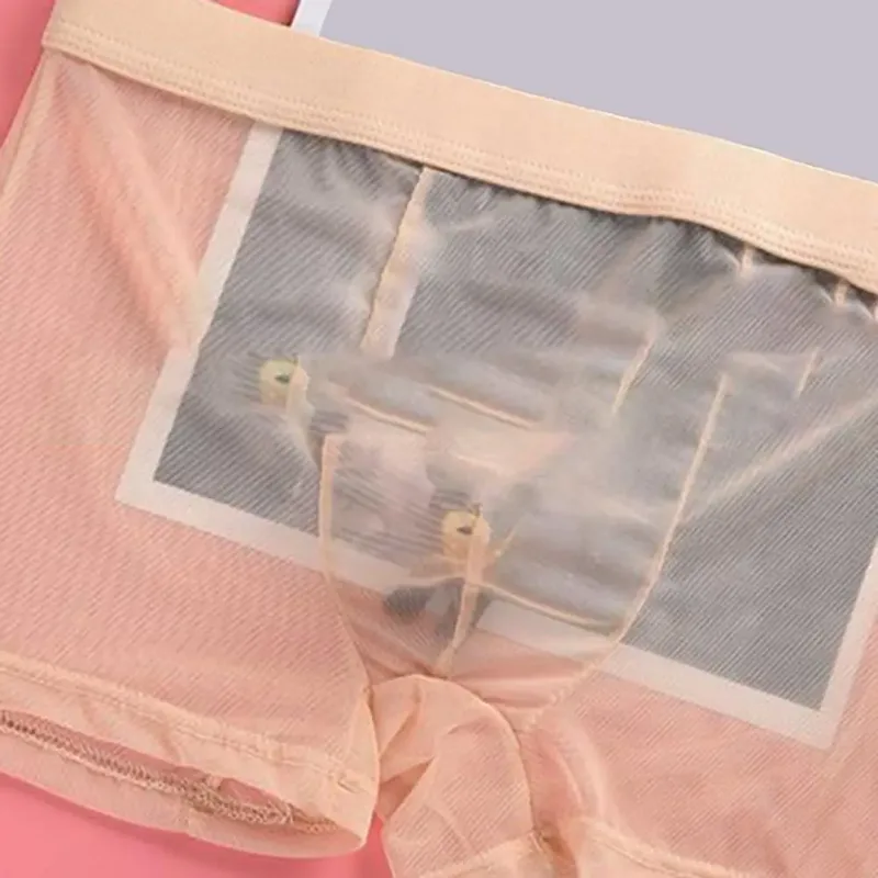 Transparent Boxers for Men See Through Male Underpants Sexy Mesh Low Waist Ice Silk Thin Cooling Men Panties Men Underwear — image 11