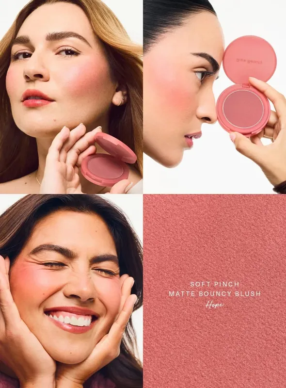 Rare Beauty Liquid Blush Natural Glow αναμειγνύεται εύκολα ενώ το Velvet Blush Stick αδιάβροχο, ανθεκτικό στον ιδρώτα, ελαφρύ μακρύ μακιγιάζ