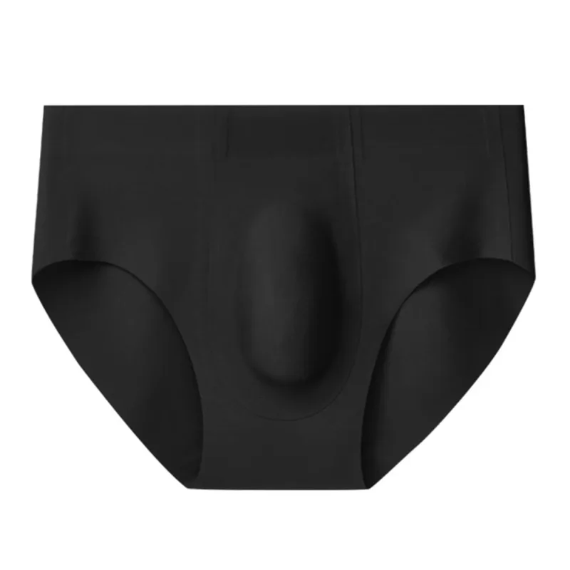 Men Thin Seamless Ice Silk Briefs Underwear 3D Bulge Pouch Breathable Underpants Breathable Quick Dry Male Panties Solid Color — image 10