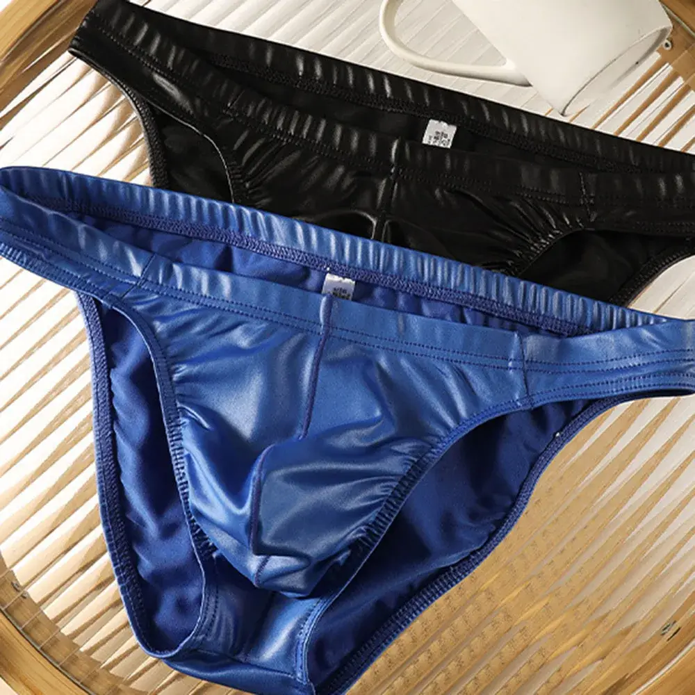 Waterproof Men Briefs Glossy Thong Silky Smooth Underpants Low-waist Men Underwear Waist Bulge Pouch Lingerie Panties Underpant — image 7