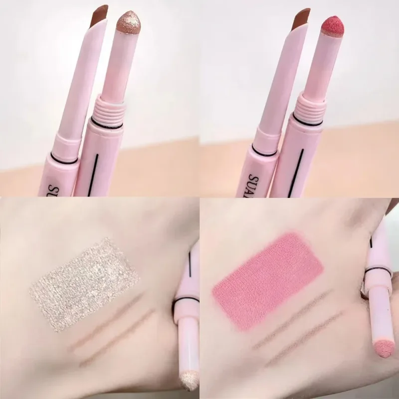 Dual End Glitter Matte Aegyosal Pen Brightening Highlight & Shadow Stick szemsmink fekvő selyemhernyó szemceruza gél ceruza 애교살 펜 — image 13
