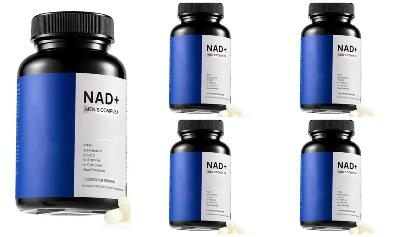 NAD+ Men's Complex Capsules 1000mg with CoQ10 Resveratrol Cellular Energy & Vitality Supplement Supports Muscle Health 60 Count — image 11
