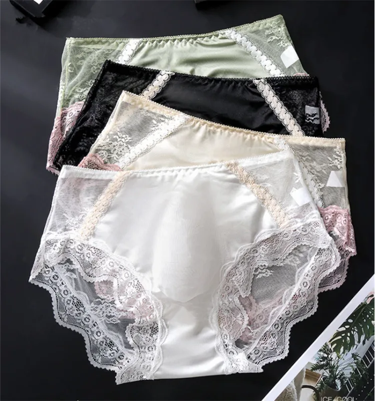 adults 18 plus size men's underwear Ice silk cuecas masculino 3D convex bag cueca color blocked lace mesh calzoncillos hombre — image 10