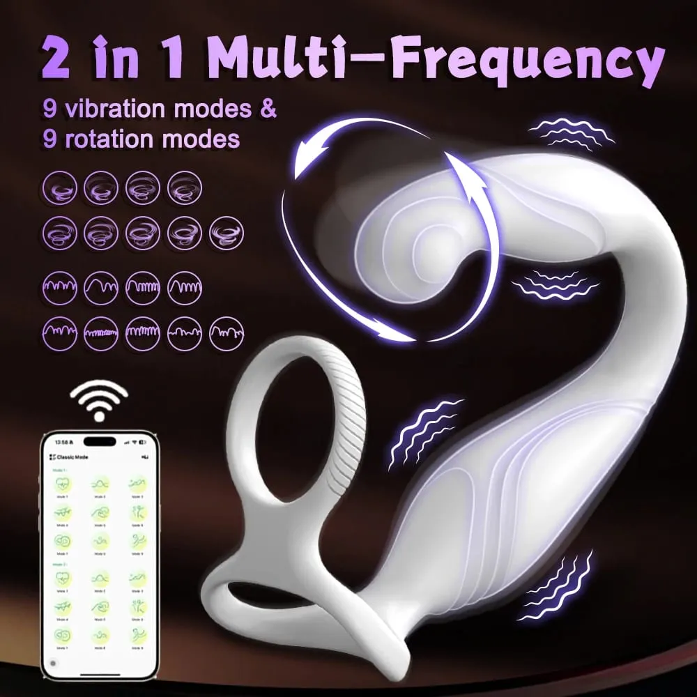 Penis Ring Cock Rings App Control Vibrator for Men Prostate Massager Dual Anal Vibrating Butt Plug Anal Sex Toy for Men — image 3