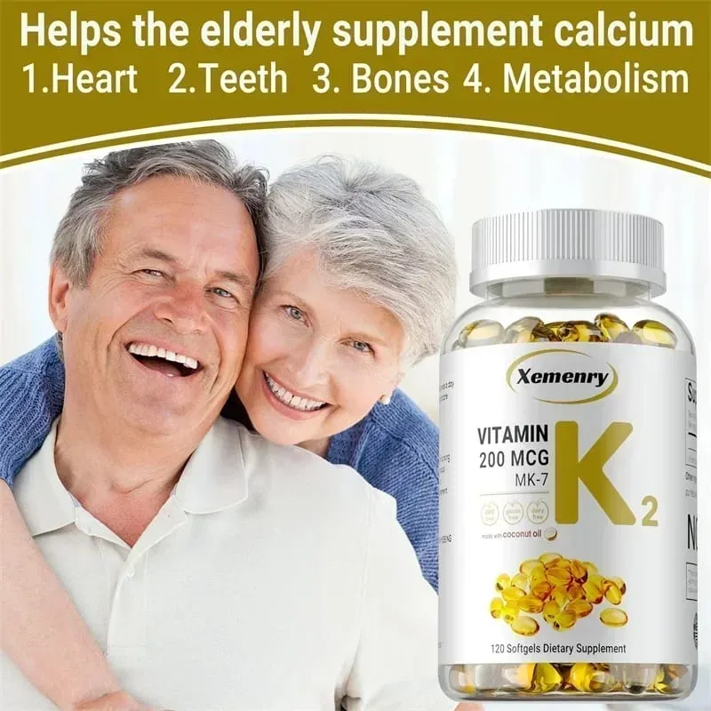 Vitamin K2 MK-7 Supplement - Supports Calcium Absorption Bones Joint Immunity and Heart Health Easy To Swallow