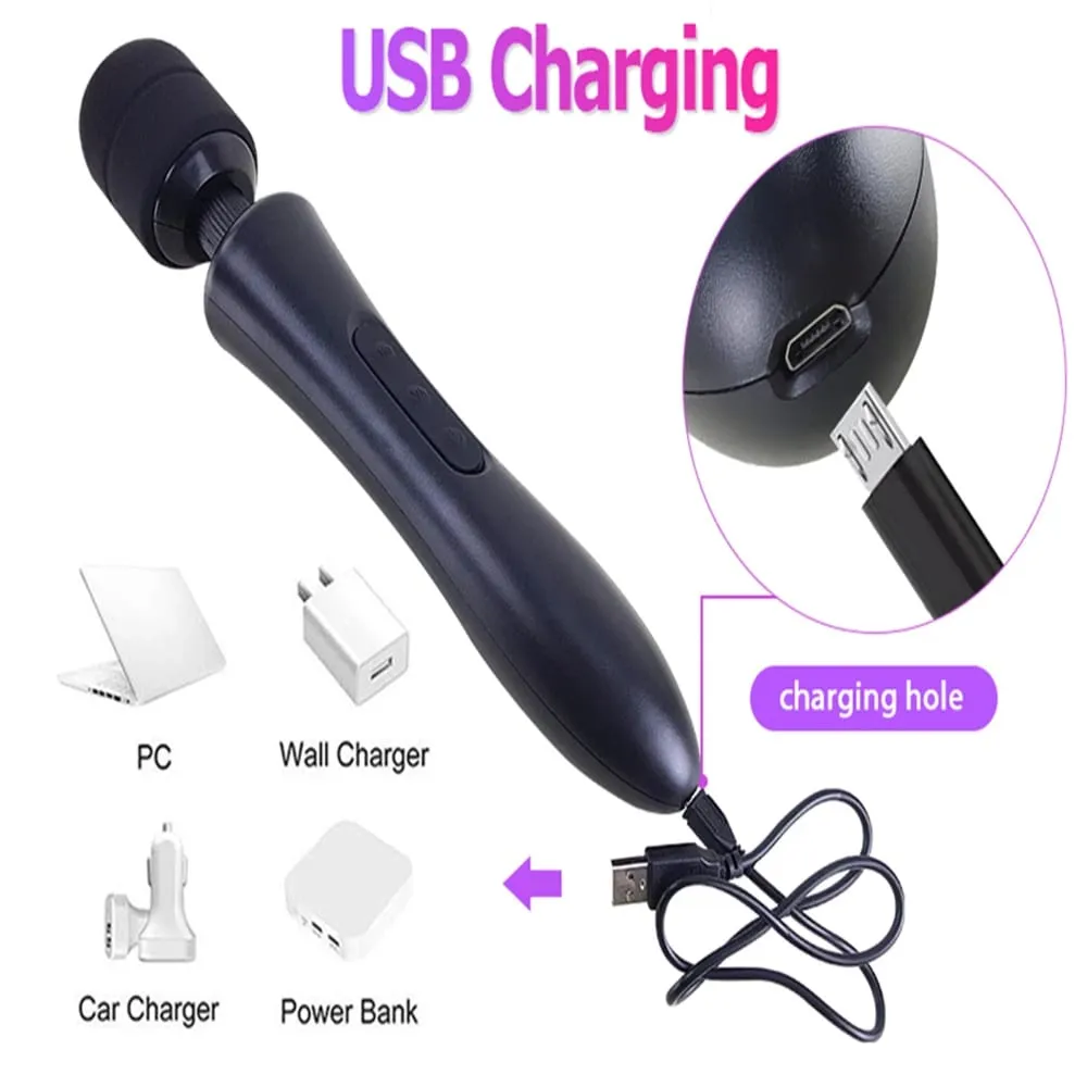 20 Modes Frequency 8 Speeds Body Vibrator Powerful magic wand AV massage sex products USB rechargeable Sex Toys for women ST090 — image 4