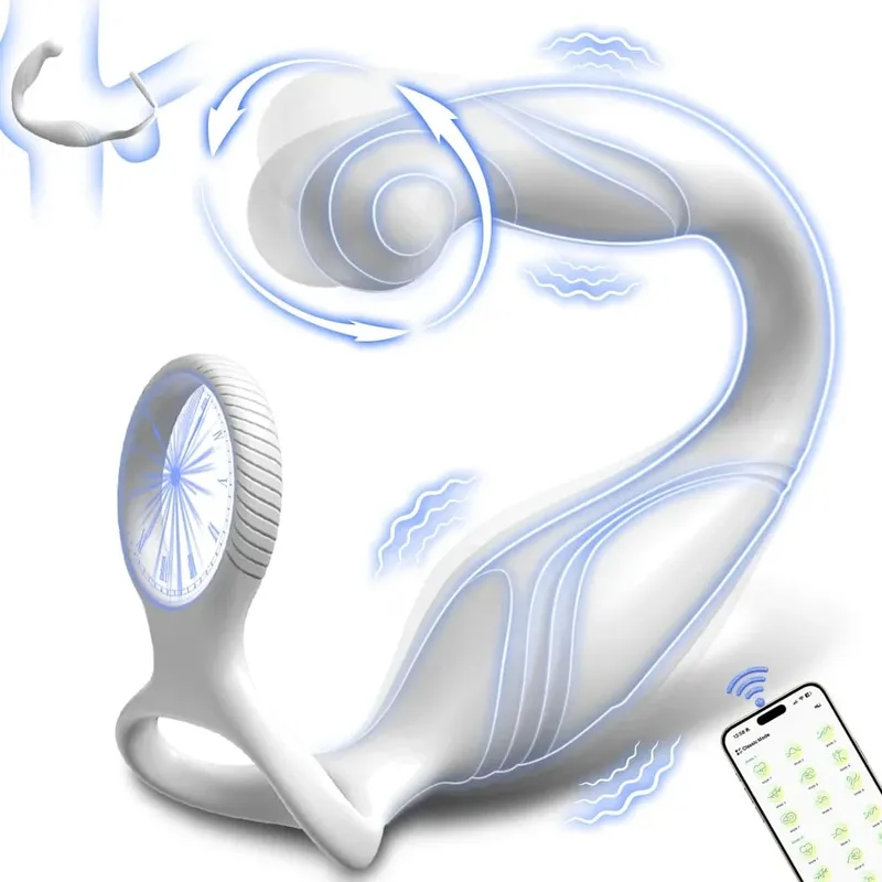 Penis Ring Cock Rings App Control Vibrator for Men Prostate Massager Dual Anal Vibrating Butt Plug Anal Sex Toy for Men — image 9