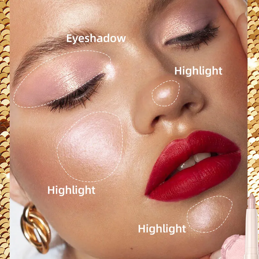 1Pc Shiny Champagne Eyeliner Pencil Glitter Eye Shadow Lying Silkworm Pen Waterproof Beauty Cosmetics Women Makeup