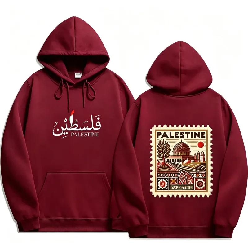 Unisex Otoño Invierno Vintage Casual pulóver sudaderas Palestina Sudadera con capucha moda Harajuku estética Retro sudaderas con capucha gráficas Tops
