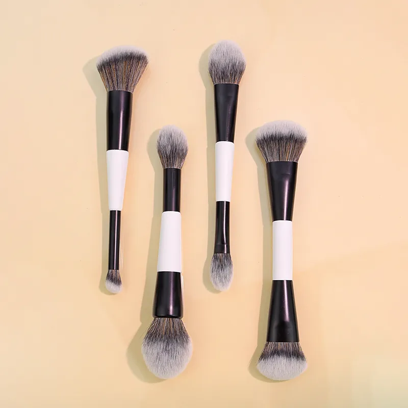 ✦ Kuas Wajah Alas Bedak Ujung Ganda Kuas Rias Kontur Perona Pipi Bedak Ujung Ganda dan Concealer Eyeshadow