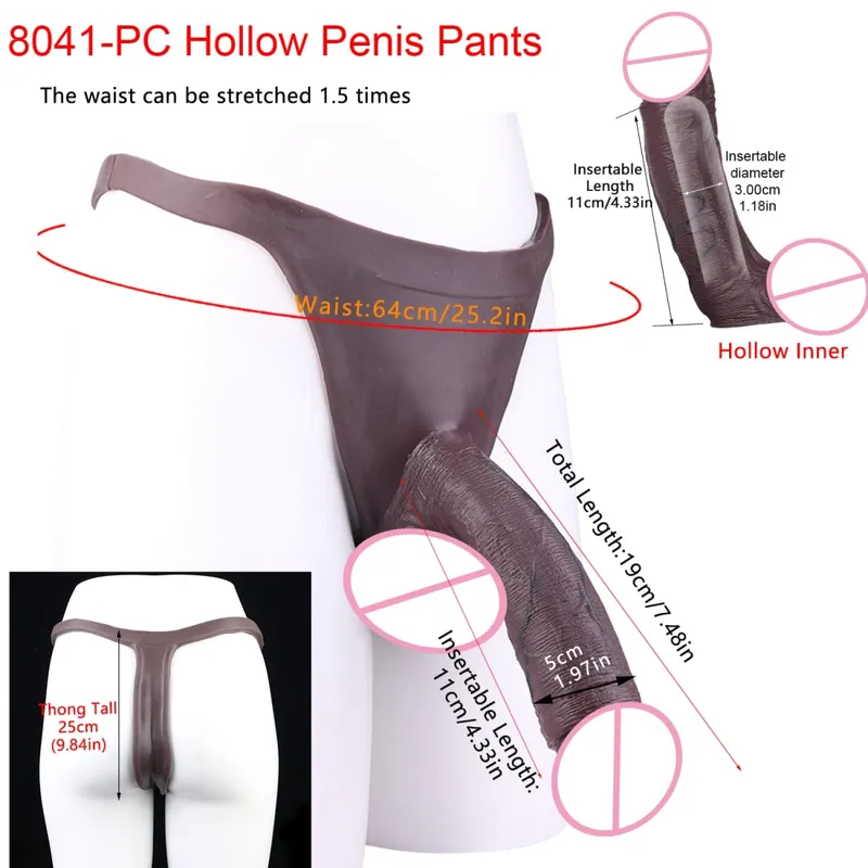 2 Colors Huge Hollow Dildo Pants High Waist Strap-On Penis Extender насадка на член For Men Delay Ejaculation Ultra Dildo