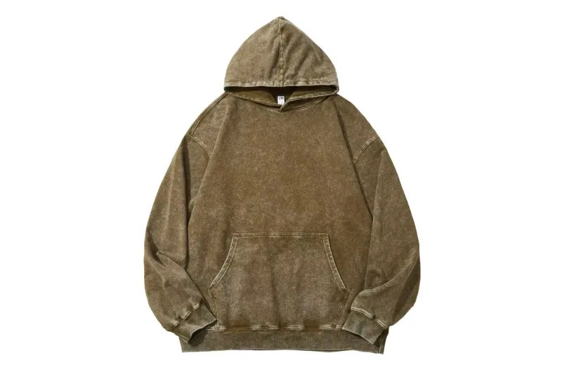 350 Grams Retro Acid-Washed 100% Cotton All-In-One Cap Hoodie High-Quality Loose-Fitting Sports Shirt Custom Logo