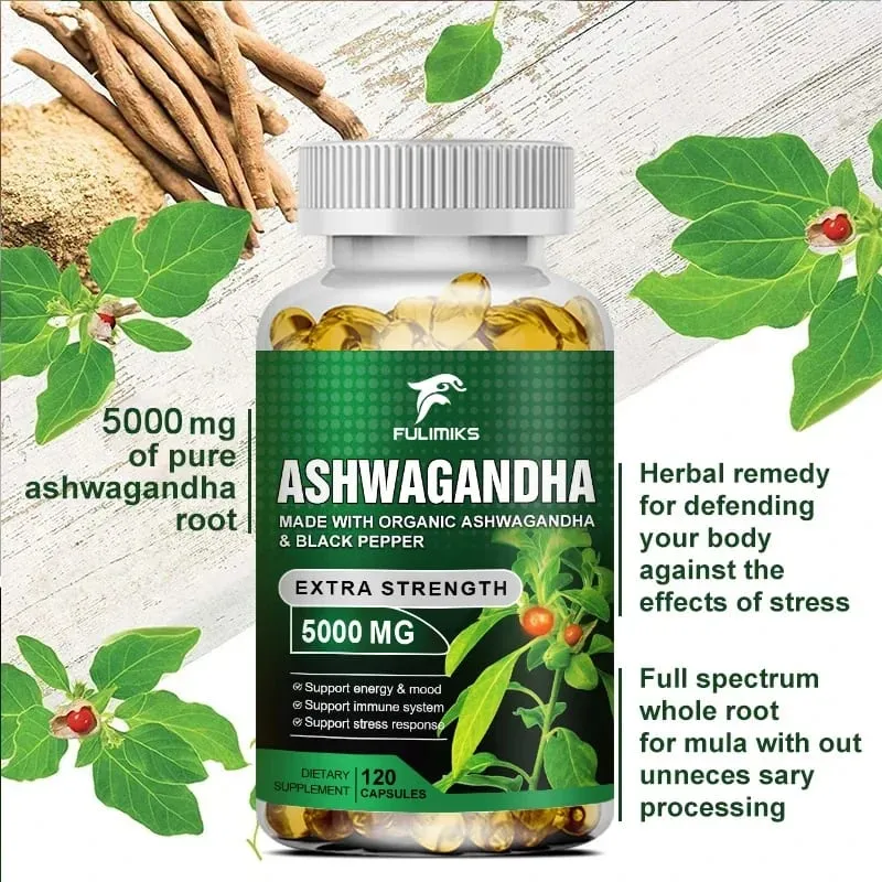Vegetarian Organic Ashwagandha Extra Capsule Energy & Endurance Supplement Brain & Memory Relief Stress Deep Sleep — image 4