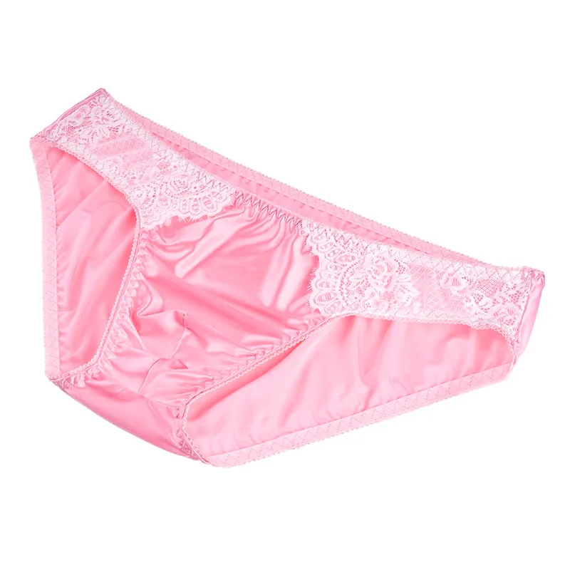 Men's Sexy Briefs Comfortable Healthy Elastic Soft Pouch mid Waist Pure Underwear Men's lace shiny gay underwear