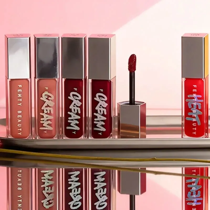 Fenty Beauty Transparent Lip Gloss Multicolor Moisten Shine Glitter Lip Plumper Makeup Beginner Liquid Lipstick Makeup Cosmetics