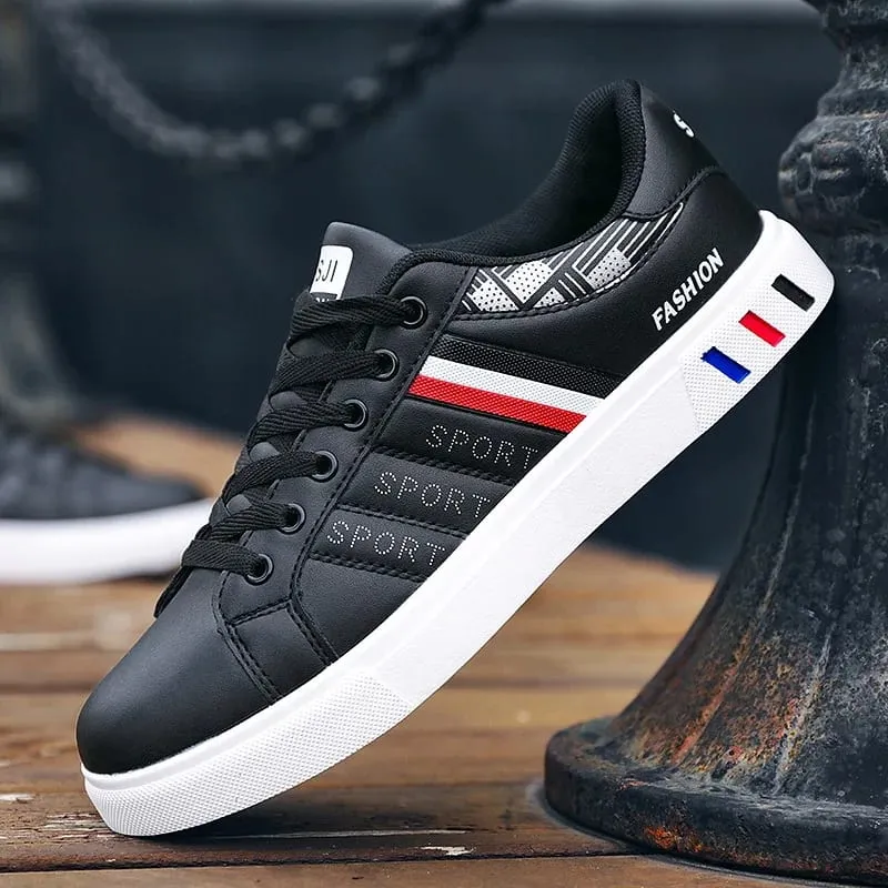 Fehér Vulkanizált Cipők Férfi Lapos Kényelmes Cipők Fűzős Zapatillas Hombre Őszi tavaszi divat Cipők Drop Shipping