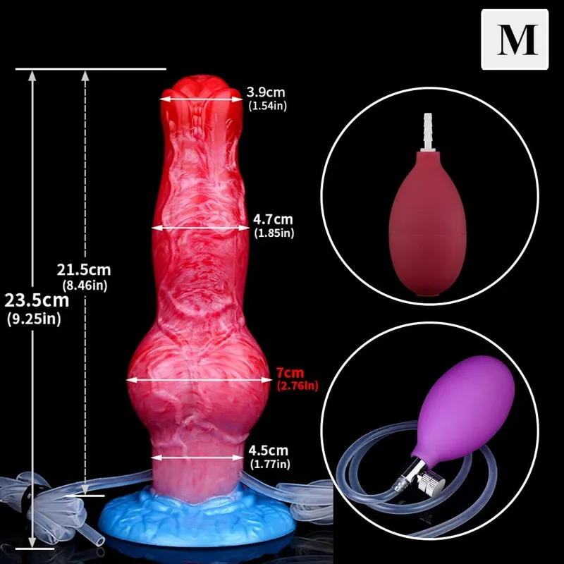 Ejaculation Anal Plug Dog/Wolf Dildo Inflatable Big Knot Penis with Squirting Function Strong Sucker Sex Toy for Women Men — image 15