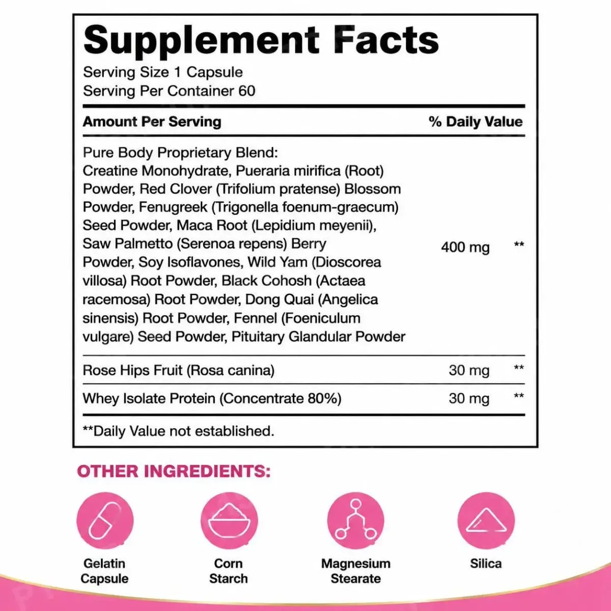 A Docteat Body Butt & Breast Formula kapszula kreatin és tejsavó 60 kapszula segítségével növeli az energiát és támogatja a mentális összpontosítást