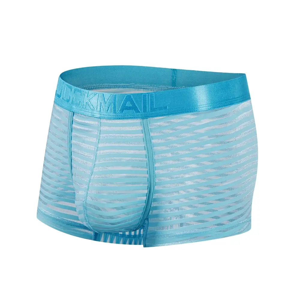 Sexy Men Underwear Boxer Shorts Transparent Mesh Underpants Trunks Men Panties Low Waist Nylon Breathable Quick Drying